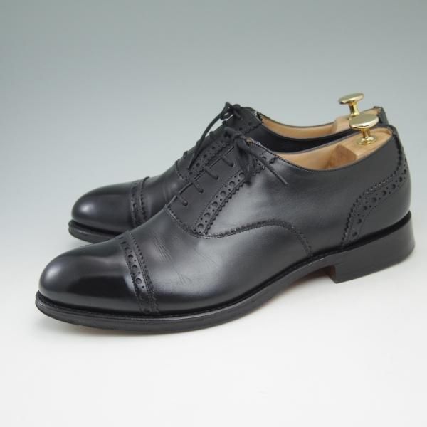 極美品★チャーチ 75F/UK7.5【最新モデル★SHAVINGTON】160ラスト/パンチドキャップトゥ/5都市ロゴ/カーフ/黒/Church's★c373