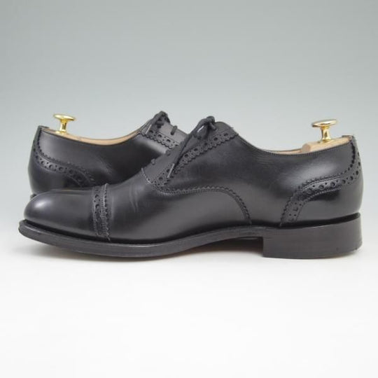 極美品★チャーチ 75F/UK7.5【最新モデル★SHAVINGTON】160ラスト/パンチドキャップトゥ/5都市ロゴ/カーフ/黒/Church's★c373