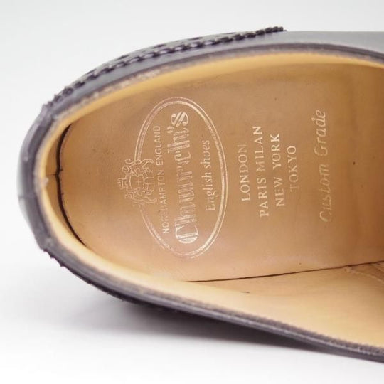 極美品★チャーチ 75F/UK7.5【最新モデル★SHAVINGTON】160ラスト/パンチドキャップトゥ/5都市ロゴ/カーフ/黒/Church's★c373