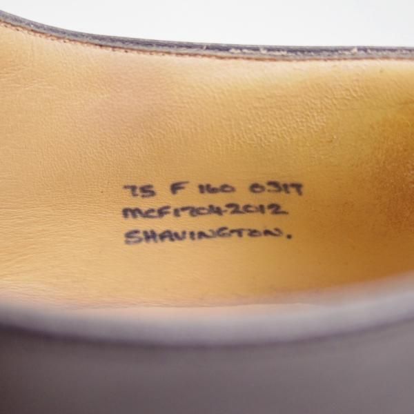 極美品★チャーチ 75F/UK7.5【最新モデル★SHAVINGTON】160ラスト/パンチドキャップトゥ/5都市ロゴ/カーフ/黒/Church's★c373