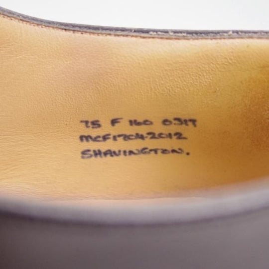 極美品★チャーチ 75F/UK7.5【最新モデル★SHAVINGTON】160ラスト/パンチドキャップトゥ/5都市ロゴ/カーフ/黒/Church's★c373