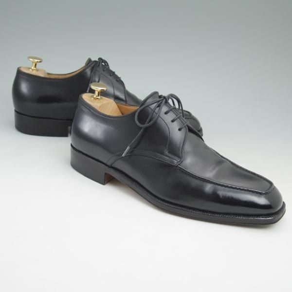 極上★(伊)ボノーラ SIZE 8【★ハンドソーンウェルテッド製法/9分仕立て/BEAMS F別注】ビームス/Uチップ/カーフ/黒/BONORA★c377