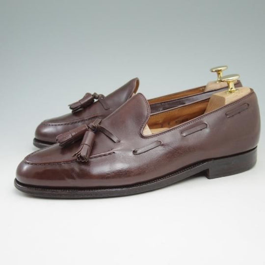 極希少★クロケット＆ジョーンズ 7E【★シェットランドフォックス別注/1980年代/Shetland Fox】タッセルローファー/Crockett＆Jones★c380