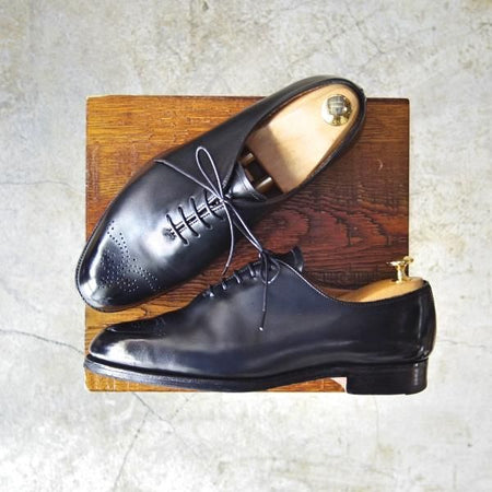 極上★トリッカーズ SIZE 6.5【希少★ドレスライン/HARROW】ホールカット/5535/カーフ/黒/Tricker's★c381