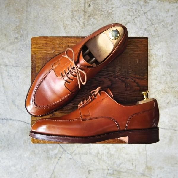 極美品★クロケット&ジョーンズ UK7/US7.5E【★ラルフローレン別注/Polo Ralph Lauren】Uチップ/ダブルソール/Crockett&Jones★c388