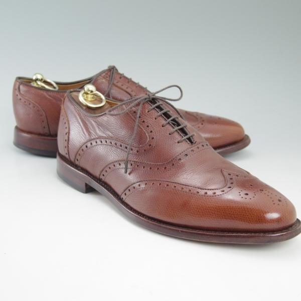 美品★(米)アレンエドモンズ 9E【★McClain/マクレーン】フルブローグ/グレインレザー/茶/メンズ/ALLEN EDMONDS★c389