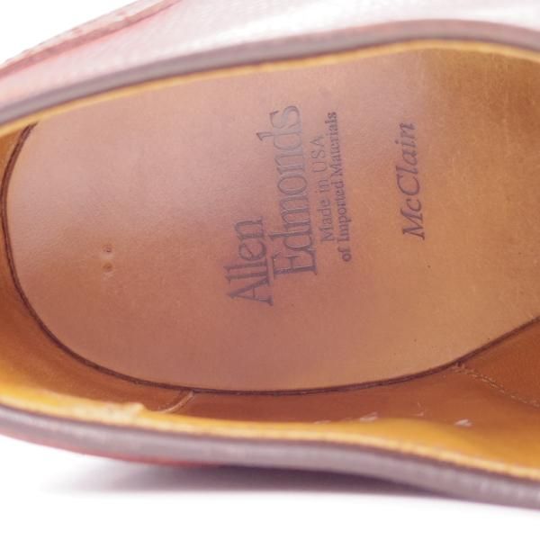 美品★(米)アレンエドモンズ 9E【★McClain/マクレーン】フルブローグ/グレインレザー/茶/メンズ/ALLEN EDMONDS★c389