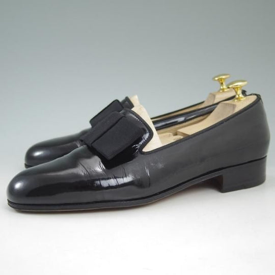 ★(伊)タニノクリスチー SIZE 6.5【希少★オペラパンプス/マッケイ製法】黒/パテント/エナメル/スリッポン/TANINO CRISCI★c391