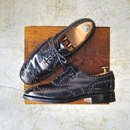 極美品★チャーチ 60F/UK6【★バーウッド/スタッズ/BURWOOD 2S】5都市ロゴ/ポリッシュドバインダーカーフ/81ラスト/Church's★c397