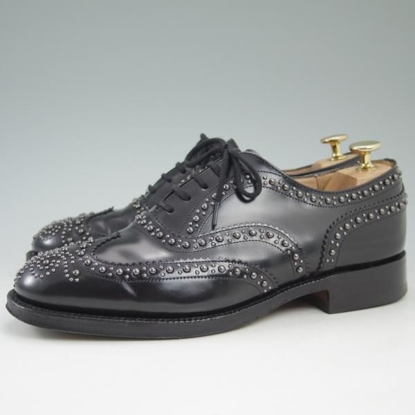 極美品★チャーチ 60F/UK6【★バーウッド/スタッズ/BURWOOD 2S】5都市ロゴ/ポリッシュドバインダーカーフ/81ラスト/Church's★c397
