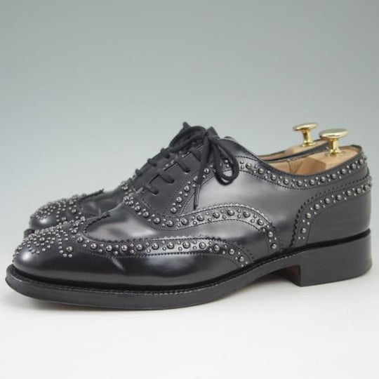 極美品★チャーチ 60F/UK6【★バーウッド/スタッズ/BURWOOD 2S】5都市ロゴ/ポリッシュドバインダーカーフ/81ラスト/Church's★c397