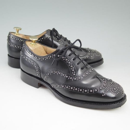 極美品★チャーチ 60F/UK6【★バーウッド/スタッズ/BURWOOD 2S】5都市ロゴ/ポリッシュドバインダーカーフ/81ラスト/Church's★c397