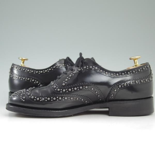 極美品★チャーチ 60F/UK6【★バーウッド/スタッズ/BURWOOD 2S】5都市ロゴ/ポリッシュドバインダーカーフ/81ラスト/Church's★c397