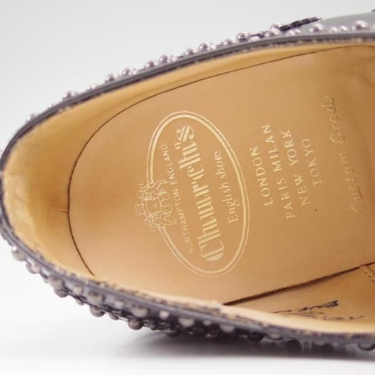 極美品★チャーチ 60F/UK6【★バーウッド/スタッズ/BURWOOD 2S】5都市ロゴ/ポリッシュドバインダーカーフ/81ラスト/Church's★c397