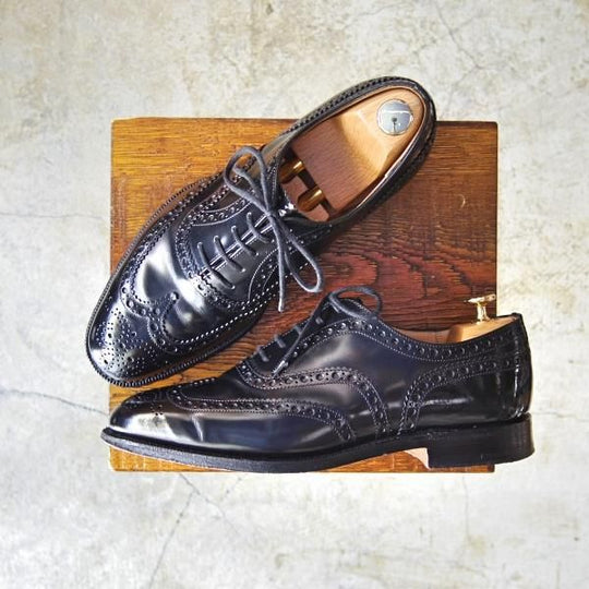 極美品★チャーチ 70F/UK7【★復刻版73ラスト/バーウッド同系モデル/Brisbane】3都市ロゴ/ポリッシュドバインダーカーフ/Church's★c398