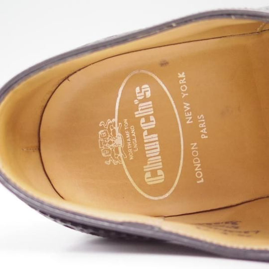 極美品★チャーチ 70F/UK7【★復刻版73ラスト/バーウッド同系モデル/Brisbane】3都市ロゴ/ポリッシュドバインダーカーフ/Church's★c398