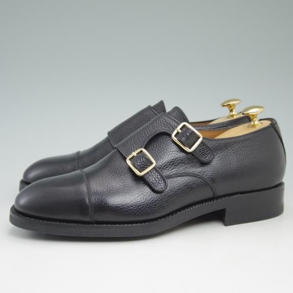 未使用★(スペイン製)YANKO/ヤンコ SIZE 24【★グッドイヤーウェルテッド製法】ダブルモンク/黒/グレインレザー/ヨークソール★c409