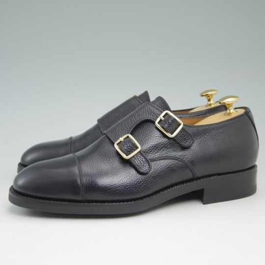 未使用★(スペイン製)YANKO/ヤンコ SIZE 24【★グッドイヤーウェルテッド製法】ダブルモンク/黒/グレインレザー/ヨークソール★c409