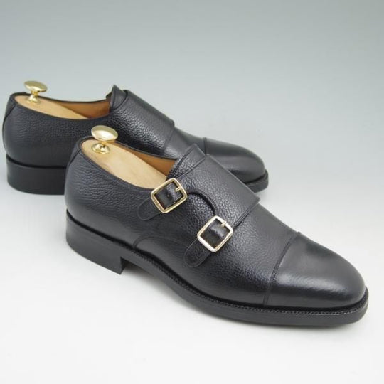 未使用★(スペイン製)YANKO/ヤンコ SIZE 24【★グッドイヤーウェルテッド製法】ダブルモンク/黒/グレインレザー/ヨークソール★c409