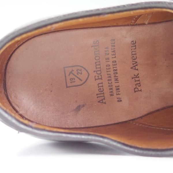 美品★(米)アレンエドモンズ 7D【定価￥75,900-★パークアベニュー/Park Avenue】ストレートチップ/カーフ/黒/ALLEN EDMONDS★c415