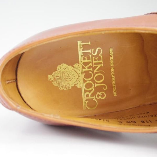 極美品★クロケット&ジョーンズ 6.5E【★セミブローグ/ALDGATE】茶/カーフ/Crockett&Jones★c417