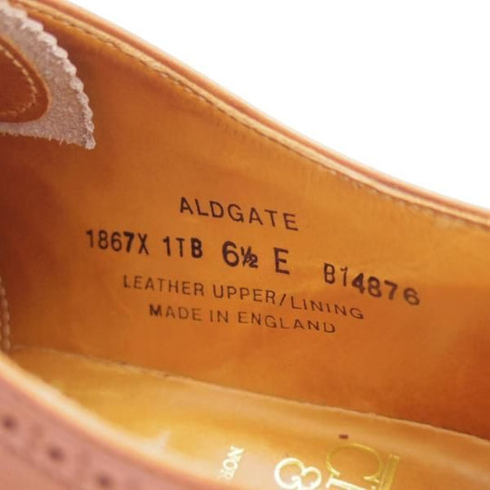 極美品★クロケット&ジョーンズ 6.5E【★セミブローグ/ALDGATE】茶/カーフ/Crockett&Jones★c417