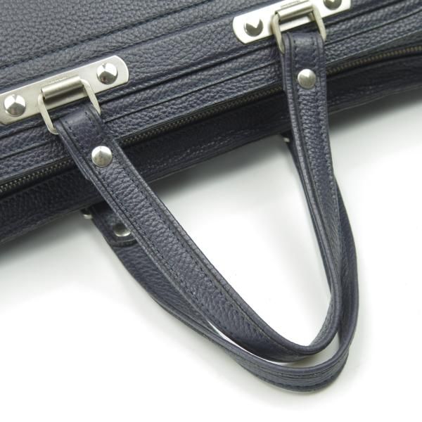 美品★(伊)トラモンターノ/TRAMONTANO【貴重★レザー ブリーフケース/紺色】メンズ ビジネス バッグ/鞄★N5099