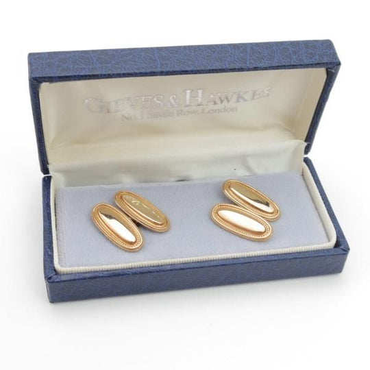 極美品★(英)GIEVES & HAWKES【★カフスボタン】カフス/カフリンクス/ゴールド/ギーブス&ホークス★c412