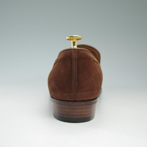 美品★(福岡)Corno blu/コルノブルゥ SIZE 7.5【★グッドイヤーウェルテッド製法/セントラル靴製】タッセルローファー/スエード/茶★c437