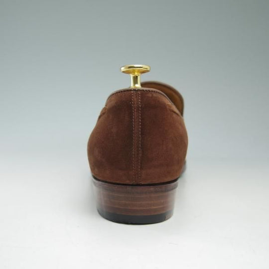 美品★(福岡)Corno blu/コルノブルゥ SIZE 7.5【★グッドイヤーウェルテッド製法/セントラル靴製】タッセルローファー/スエード/茶★c437