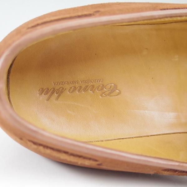 美品★(福岡)Corno blu/コルノブルゥ SIZE 7.5【★グッドイヤーウェルテッド製法/セントラル靴製】タッセルローファー/スエード/茶★c437