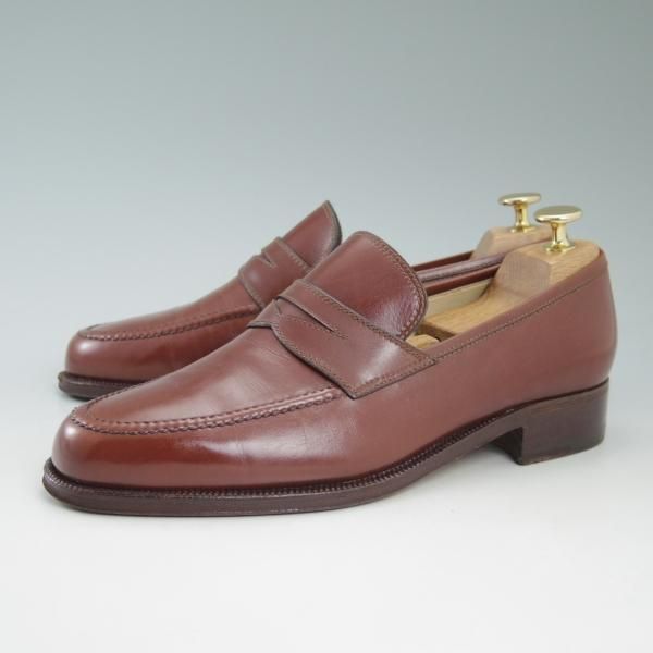 美品★(伊)タニノクリスチー SIZE 6.5【★コインローファー】茶/メンズ/men's/カーフ/TANINO CRISCI★c454