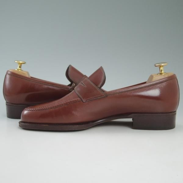 美品★(伊)タニノクリスチー SIZE 6.5【★コインローファー】茶/メンズ/men's/カーフ/TANINO CRISCI★c454