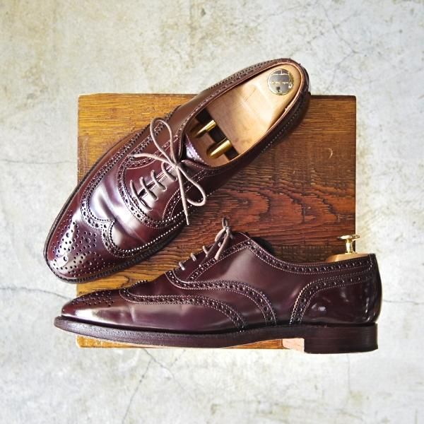 極上★クロケット&ジョーンズ 7.5E【★(英)ニュー&リングウッド別注/New&Lingwood】フルブローグ/濃茶/Crockett&Jones★c458