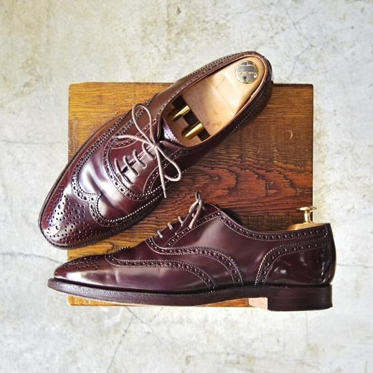 極上★クロケット&ジョーンズ 7.5E【★(英)ニュー&リングウッド別注/New&Lingwood】フルブローグ/濃茶/Crockett&Jones★c458
