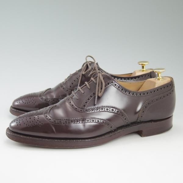 極上★クロケット&ジョーンズ 7.5E【★(英)ニュー&リングウッド別注/New&Lingwood】フルブローグ/濃茶/Crockett&Jones★c458