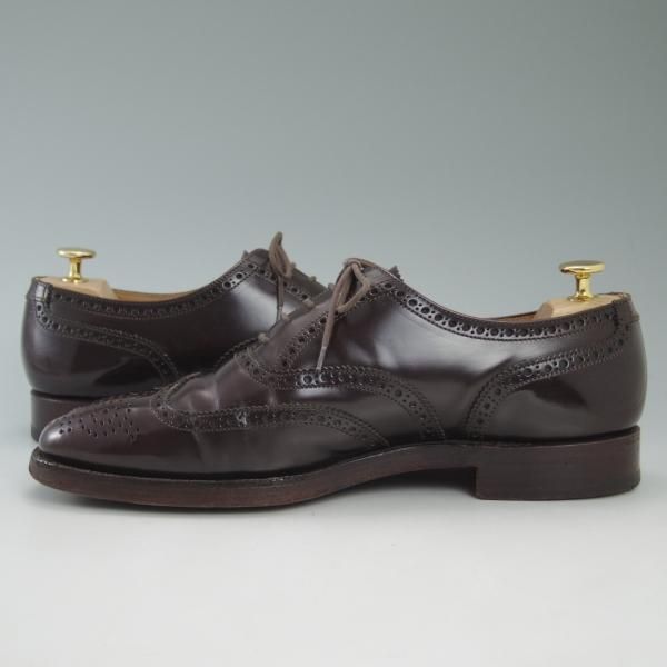 極上★クロケット&ジョーンズ 7.5E【★(英)ニュー&リングウッド別注/New&Lingwood】フルブローグ/濃茶/Crockett&Jones★c458