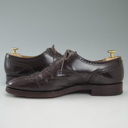 極上★クロケット&ジョーンズ 7.5E【★(英)ニュー&リングウッド別注/New&Lingwood】フルブローグ/濃茶/Crockett&Jones★c458