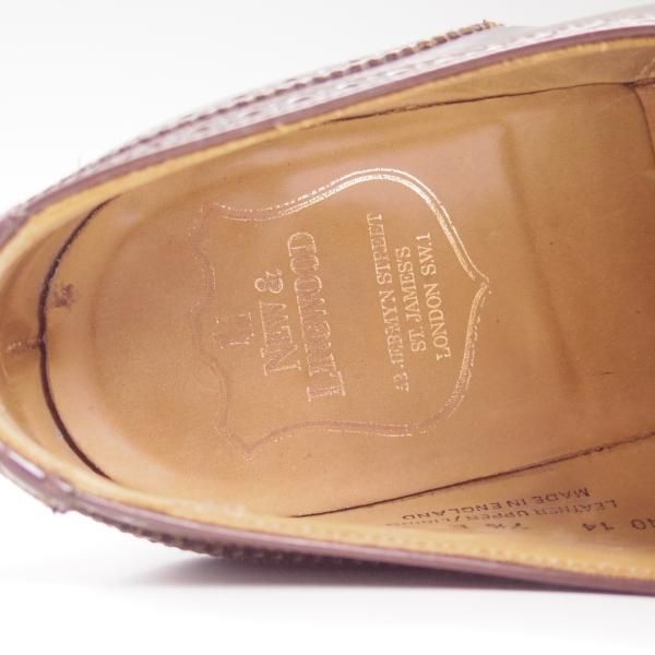 極上★クロケット&ジョーンズ 7.5E【★(英)ニュー&リングウッド別注/New&Lingwood】フルブローグ/濃茶/Crockett&Jones★c458