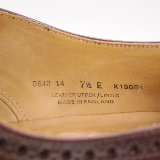極上★クロケット&ジョーンズ 7.5E【★(英)ニュー&リングウッド別注/New&Lingwood】フルブローグ/濃茶/Crockett&Jones★c458