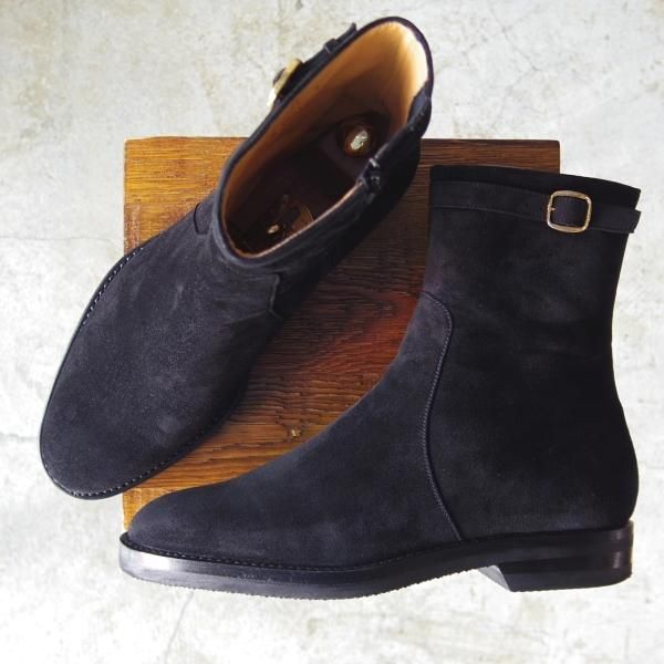 美品★(伊)タニノクリスチー SIZE 9【定価15万以上★ブラックラピド製法/ブーツ】サイドジップ/黒/スエード/TANINO CRISCI★c422