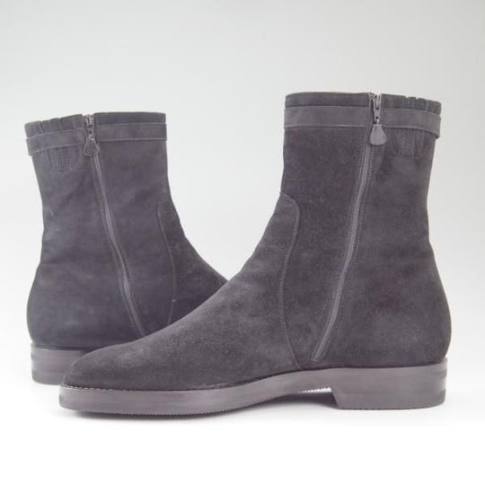 美品★(伊)タニノクリスチー SIZE 9【定価15万以上★ブラックラピド製法/ブーツ】サイドジップ/黒/スエード/TANINO CRISCI★c422