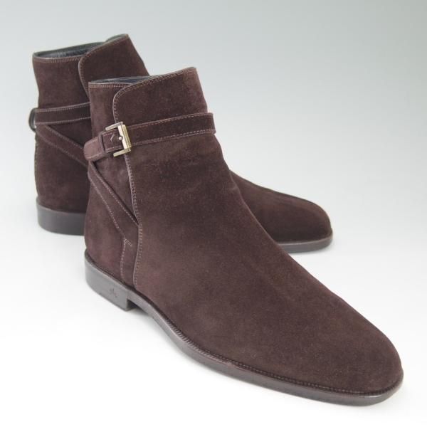 美品★(伊)タニノクリスチー SIZE 5.5【定価20万円以上★最後期のジョッパーブーツ】濃茶/スエード/TANINO CRISCI★c423