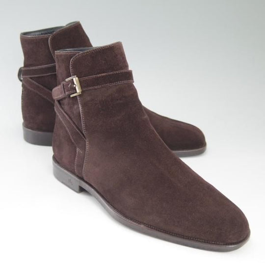 美品★(伊)タニノクリスチー SIZE 5.5【定価20万円以上★最後期のジョッパーブーツ】濃茶/スエード/TANINO CRISCI★c423