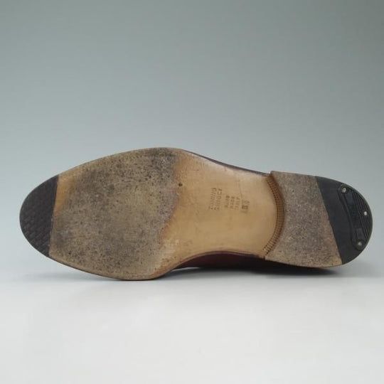 美品★(伊)タニノクリスチー SIZE 6【希少★ハンドソーンウェルテッド製法/九分仕立て】ストレートチップ/茶/カーフ/TANINO CRISCI★c424