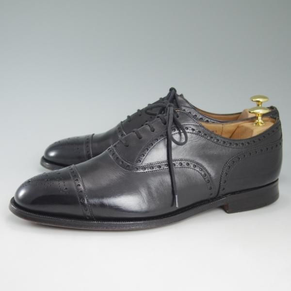 極上★チャーチ 95F/UK9.5【★ディプロマット/DIPLOMAT/旧チャーチ/73ラスト】3〜4都市ロゴ過渡期/黒/セミブローグ/Church's★c425
