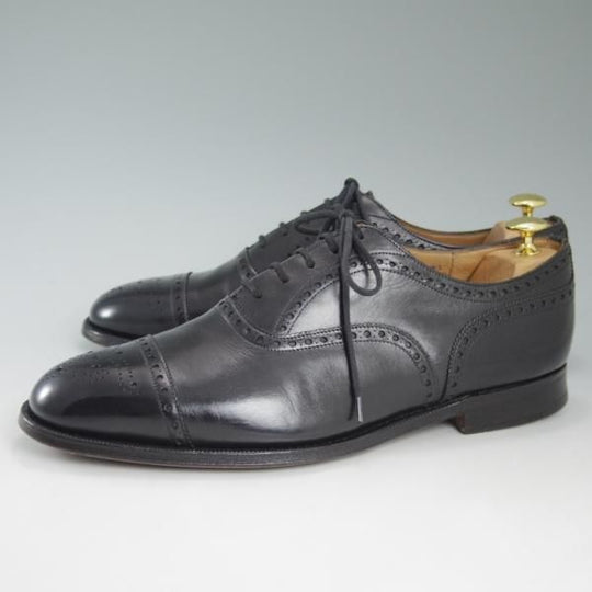 極上★チャーチ 95F/UK9.5【★ディプロマット/DIPLOMAT/旧チャーチ/73ラスト】3〜4都市ロゴ過渡期/黒/セミブローグ/Church's★c425