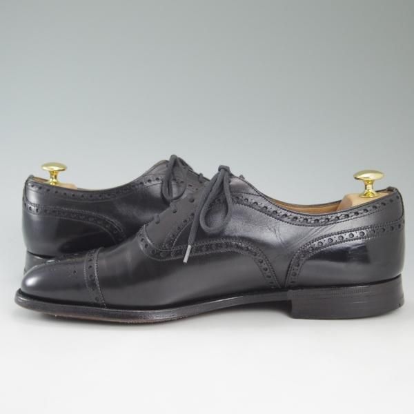 極上★チャーチ 95F/UK9.5【★ディプロマット/DIPLOMAT/旧チャーチ/73ラスト】3〜4都市ロゴ過渡期/黒/セミブローグ/Church's★c425