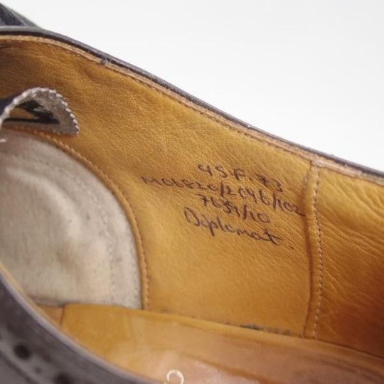 極上★チャーチ 95F/UK9.5【★ディプロマット/DIPLOMAT/旧チャーチ/73ラスト】3〜4都市ロゴ過渡期/黒/セミブローグ/Church's★c425