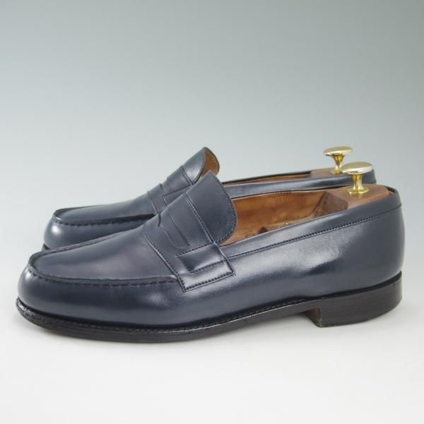 極美品　J.M. WESTON 180ローファー ラバーソール　ネイビー5.5C 極上☆JM.ウェストン 5.5D【☆紺色/コインローファー/180